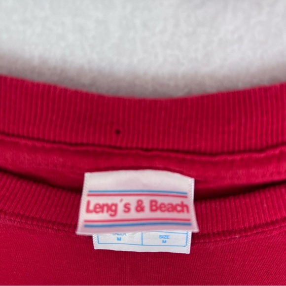 LENG’S & BEACH RED T-SHIRT “ECHO EN MEXICO CHAPALA JALISCO’’ EMBROIDERED LOGO - Picture 9 of 10